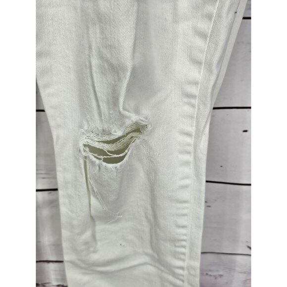 Signature By Levi Women’s White Cropped Ankle Distressed Jeans Size 20W - Picture 5 of 14